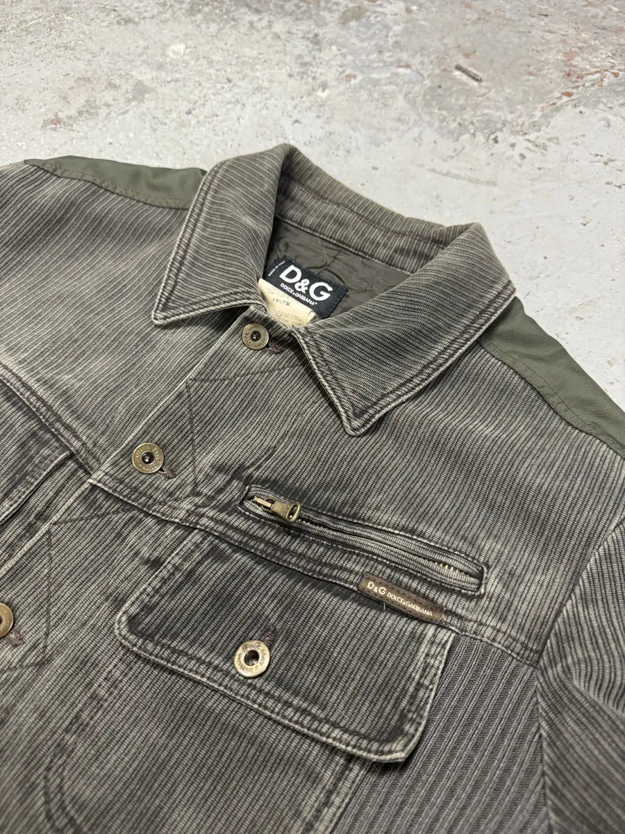 AW2003 Dolce & Gabbana Military Cargo Utility Olive Bomber Jacket ikPyrlK 7