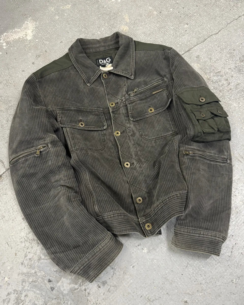 AW2003 Dolce & Gabbana Military Cargo Utility Olive Bomber Jacket (M/L) 2