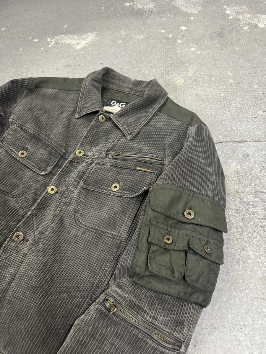 AW2003 Dolce & Gabbana Military Cargo Utility Olive Bomber Jacket (M/L) 6