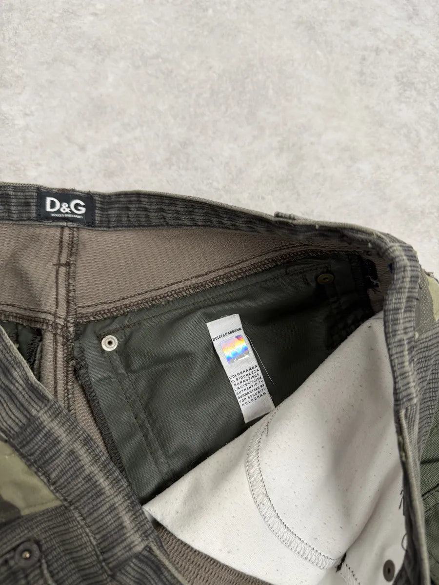 AW2003 Dolce & Gabbana Military Green Corduroy & Nylon Cargo Pants NDZNiku 8