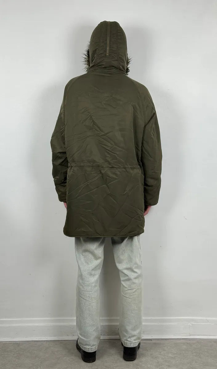AW2003 Dolce & Gabbana Military Green Hooded Long Aviator Jacket oXhJBTW 2