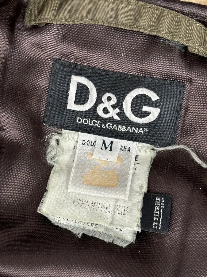 AW2003 Dolce & Gabbana Military Green Hooded Long Aviator Jacket oXhJBTW 14