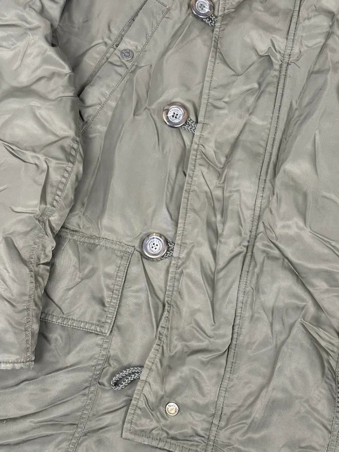 AW2003 Dolce & Gabbana Military Green Hooded Long Aviator Jacket oXhJBTW 10