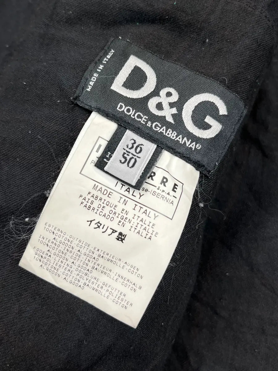AW2003 Dolce & Gabbana Faded Black Cargo Long Jacket uWxvBJp 13