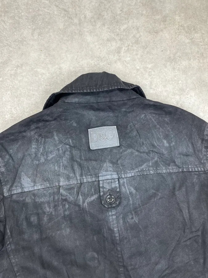 AW2003 Dolce & Gabbana Faded Black Cargo Long Jacket uWxvBJp 7