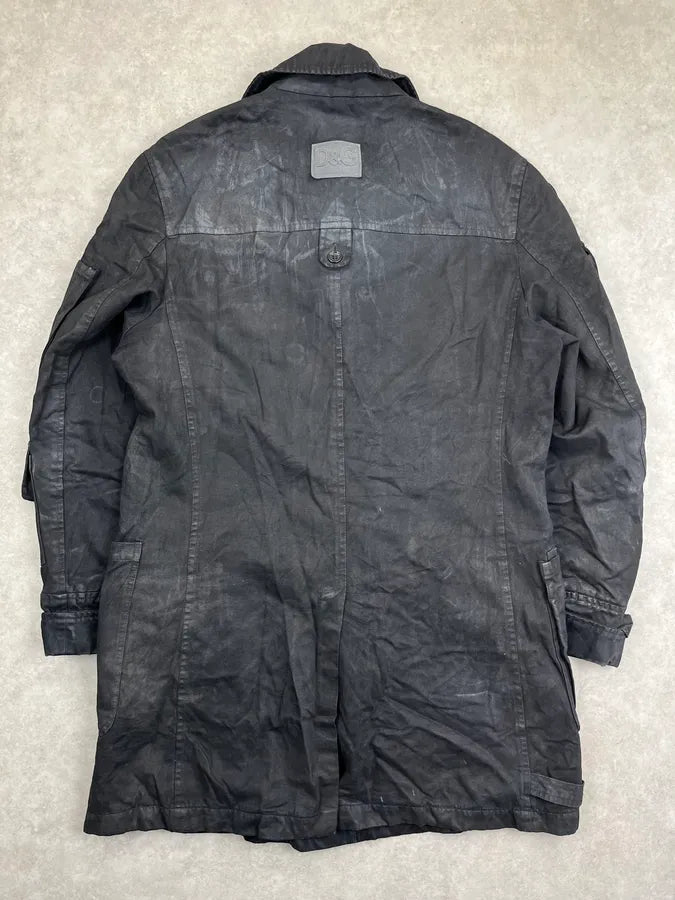 AW2003 Dolce & Gabbana Faded Black Cargo Long Jacket uWxvBJp 5