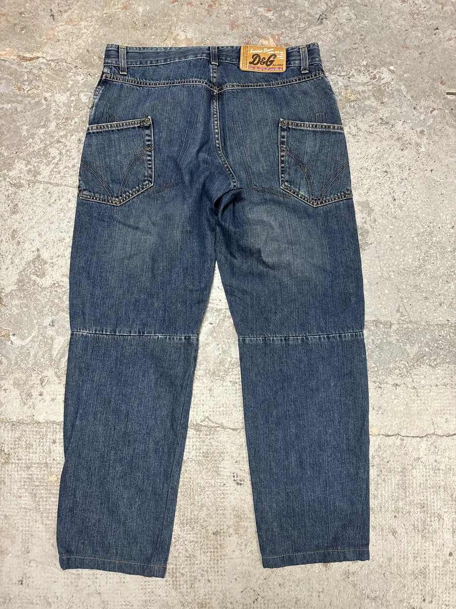 AW2003 Dolce & Gabbana Multi Pockets Blue Denim Jeans (S/M) njZxXRe 1