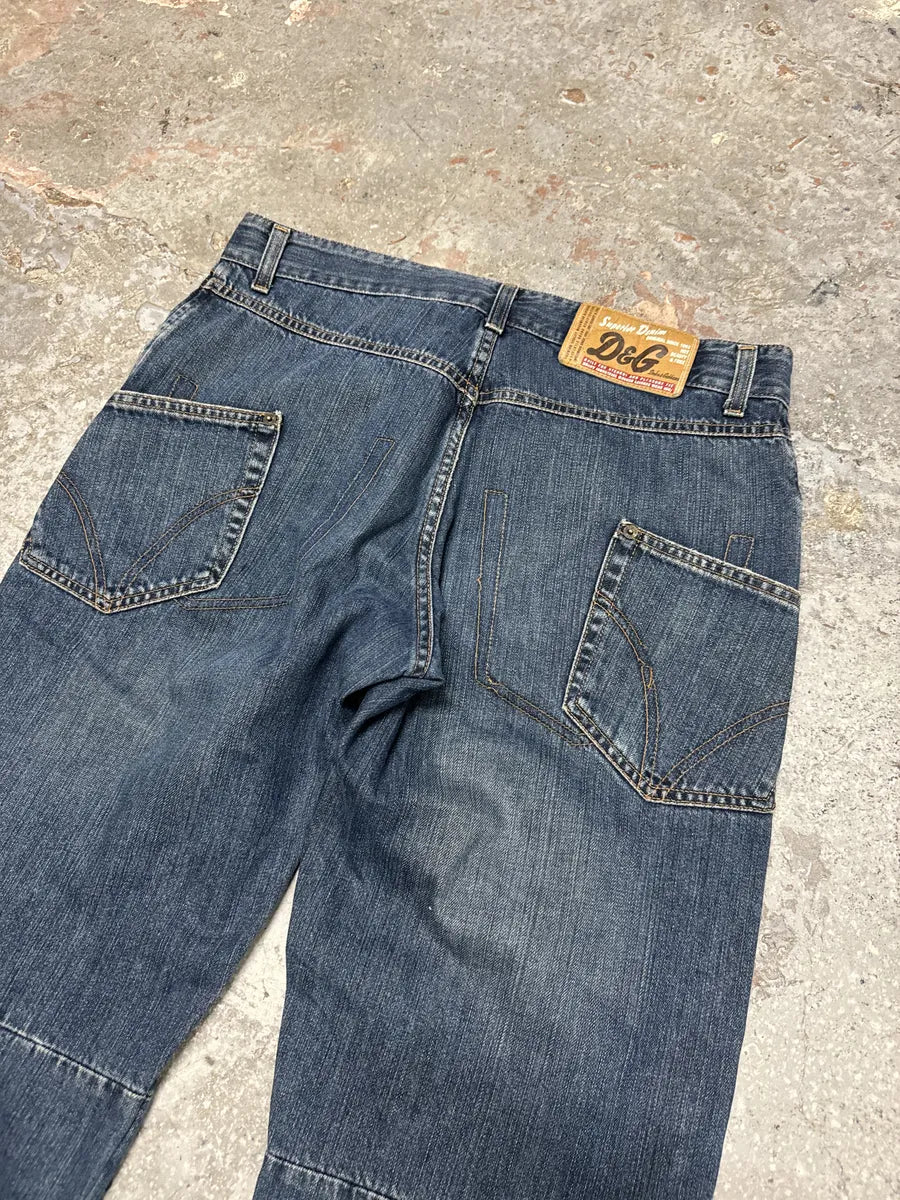 AW2003 Dolce & Gabbana Multi Pockets Blue Denim Jeans (S/M) njZxXRe 2