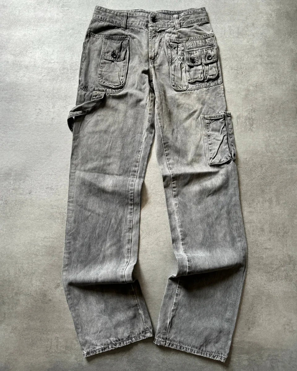 AW2003 Dolce & Gabbana Multi Pockets Grey Archive Cargo Pants fxosPHi 0