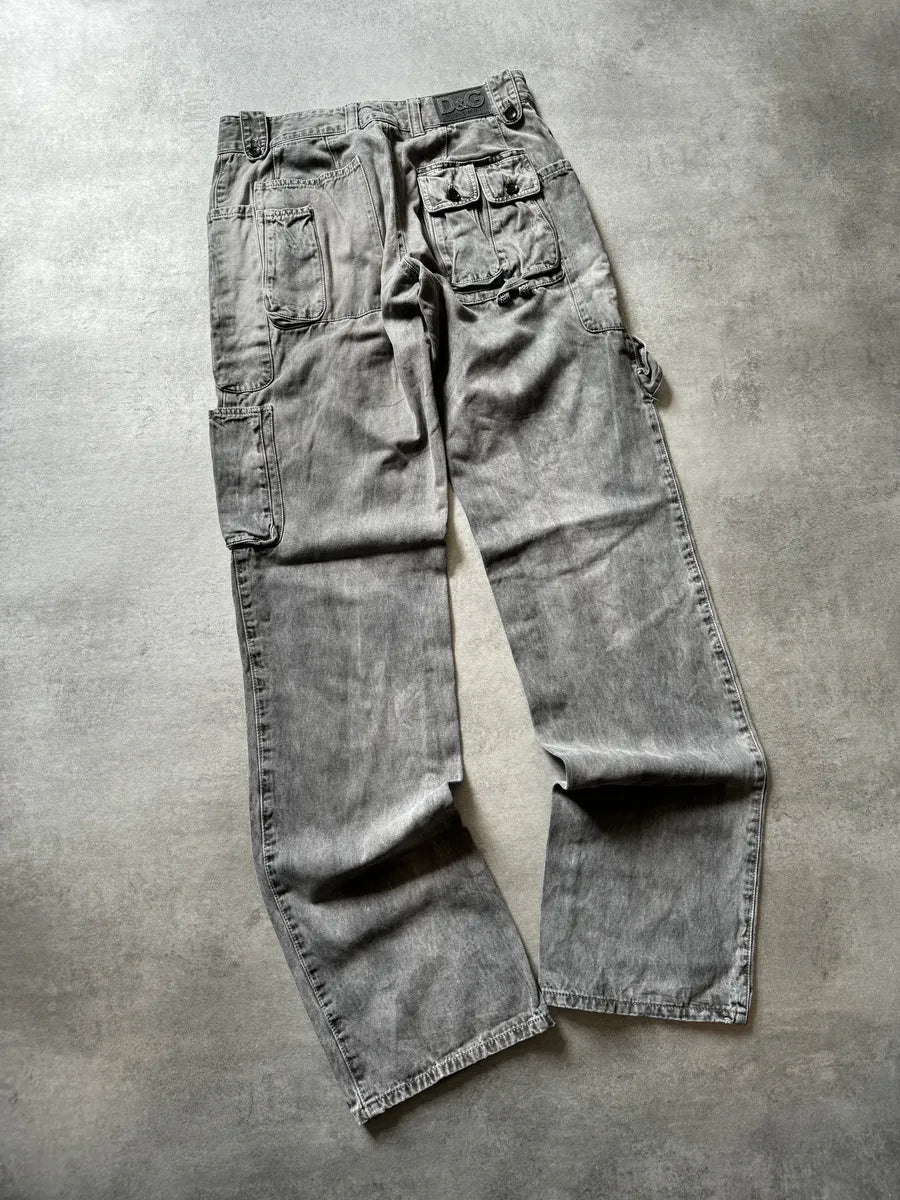 AW2003 Dolce & Gabbana Multi Pockets Grey Archive Cargo Pants fxosPHi 2