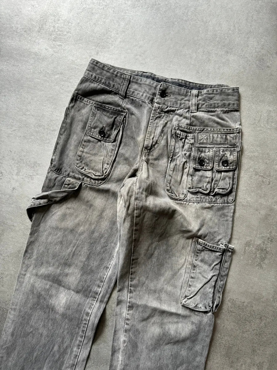 AW2003 Dolce & Gabbana Multi Pockets Grey Archive Cargo Pants fxosPHi 3