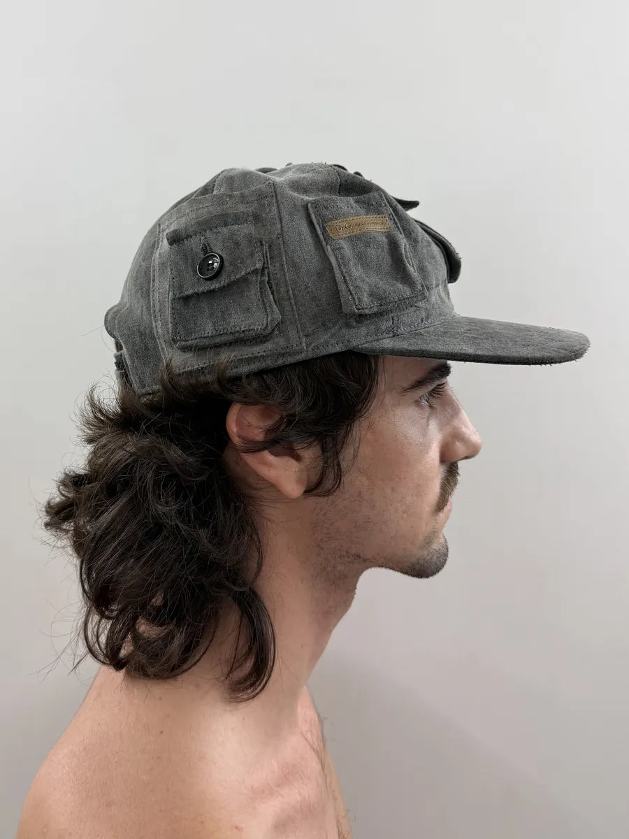 AW2003 Dolce & Gabbana Multi Pockets Grey Cargo Cap ggwQglo 0