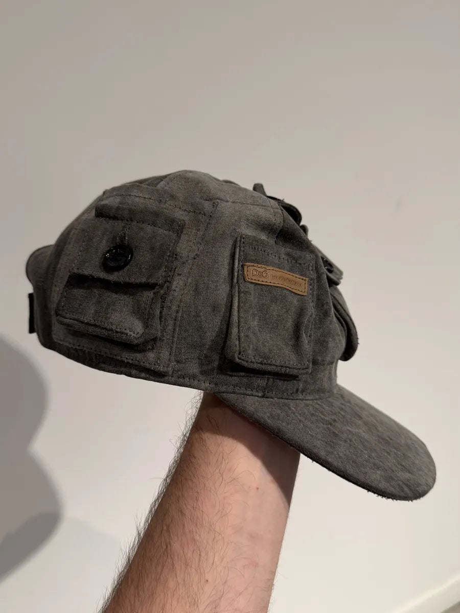 AW2003 Dolce & Gabbana Multi Pockets Grey Cargo Cap ggwQglo 3