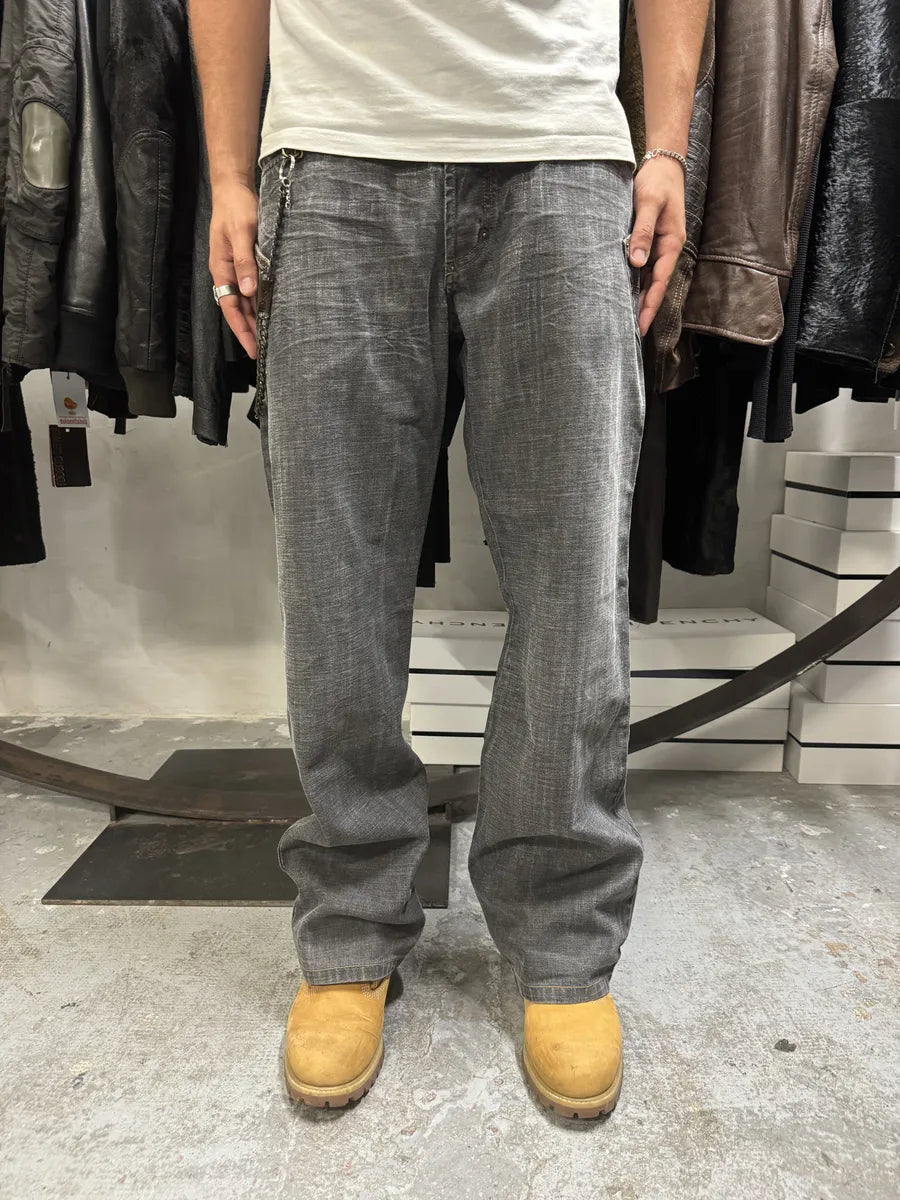 AW2003 Dolce & Gabbana Multi Pockets Grey Eroded Raw Denim Jeans (M/L) rHWWXkV 4