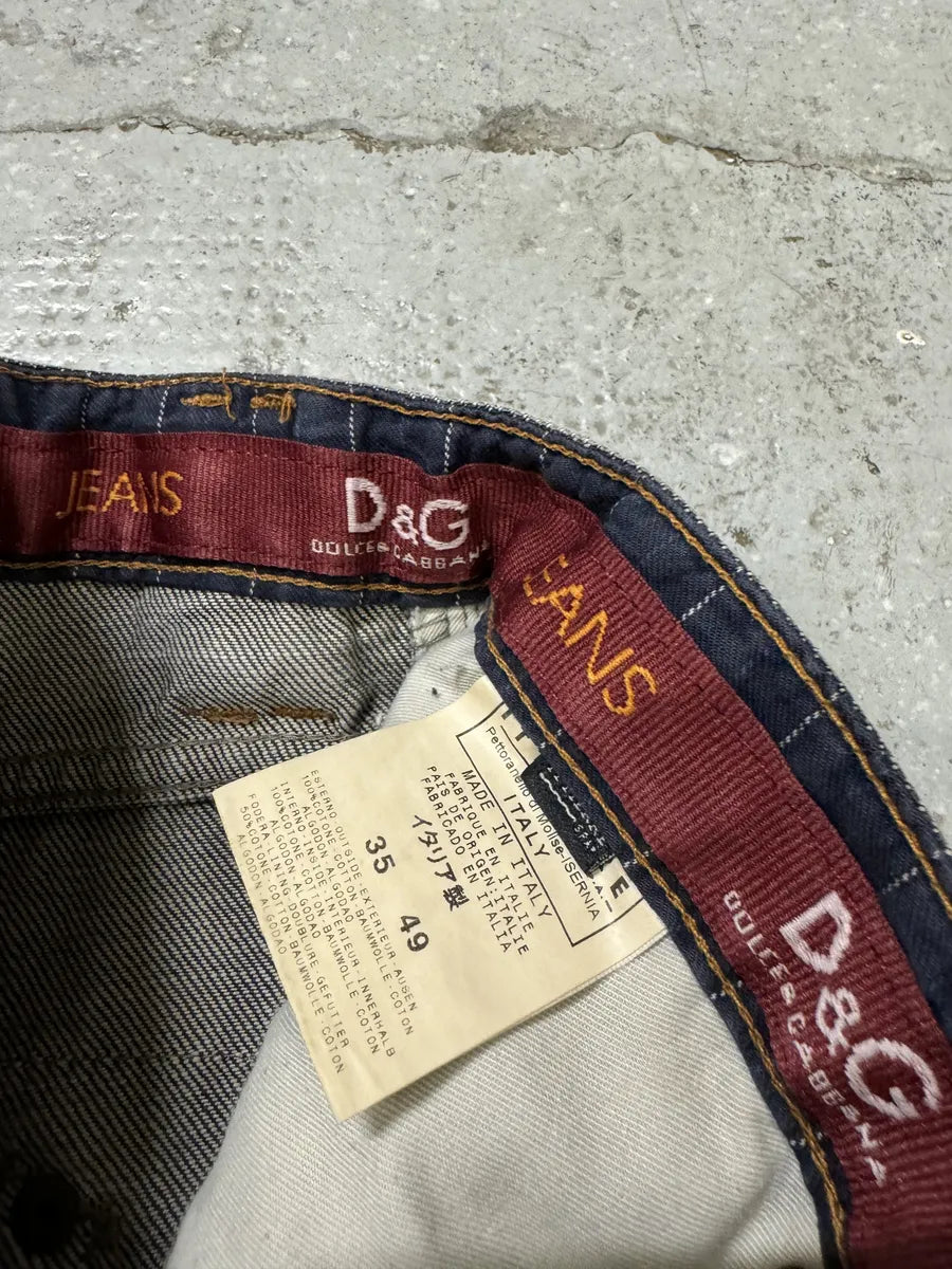 AW2003 Dolce & Gabbana Multi Pockets Grey Eroded Raw Denim Jeans (M/L) rHWWXkV 9