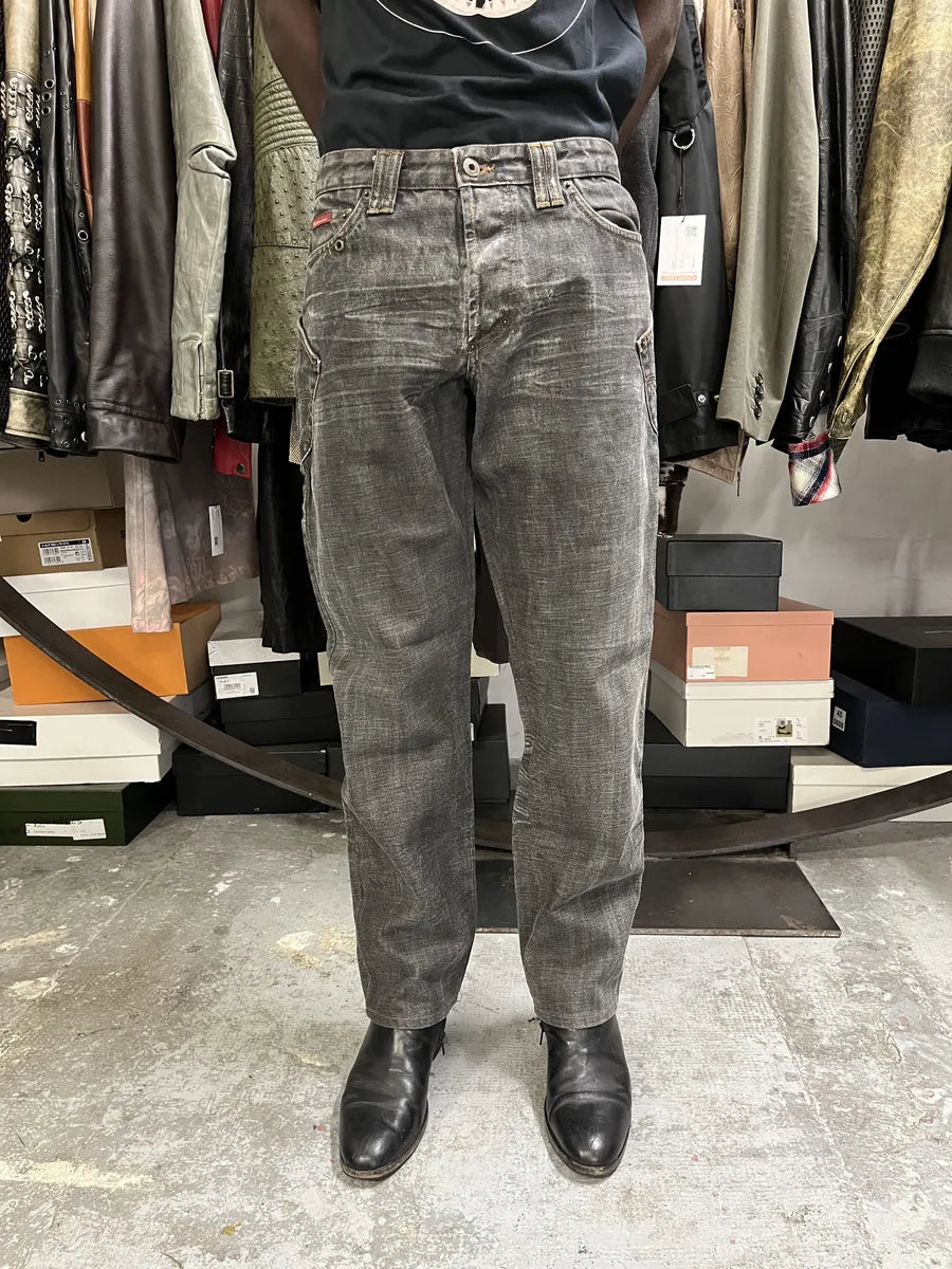 AW2003 Dolce & Gabbana Multi Pockets Grey Raw Denim Jeans kzeQKsV 2