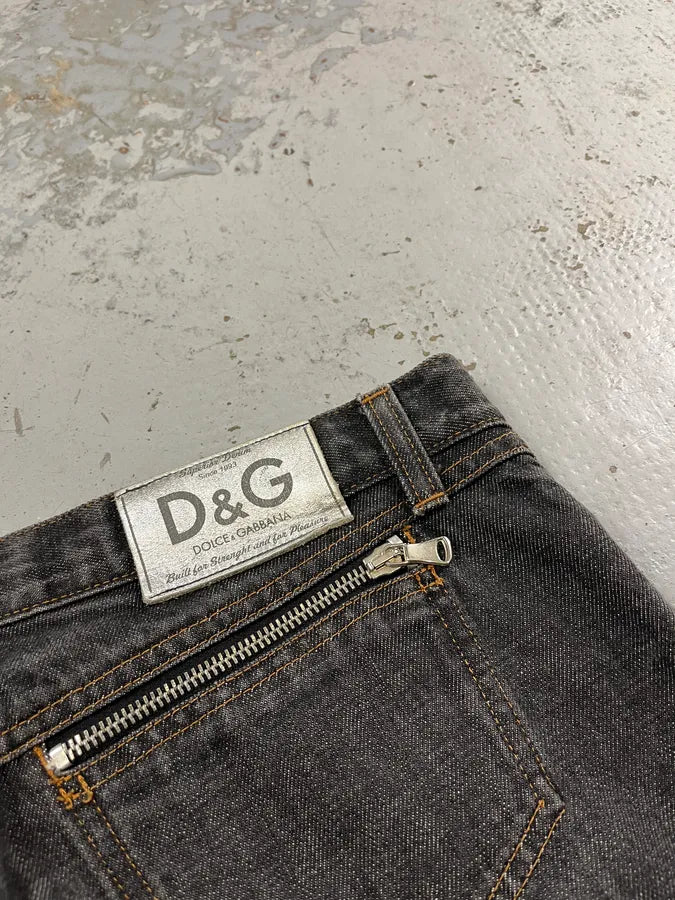 AW2003 Dolce & Gabbana Multi Zips Grey Denim Jeans kOhJSLM 10