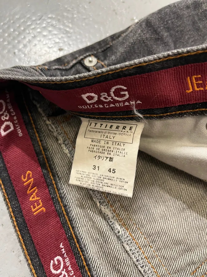 AW2003 Dolce & Gabbana Multi Zips Grey Denim Jeans kOhJSLM 12