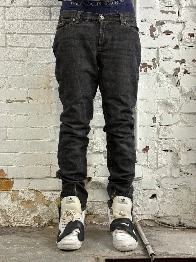 AW2003 Dolce & Gabbana Multi Zips Grey Denim Jeans kOhJSLM 2