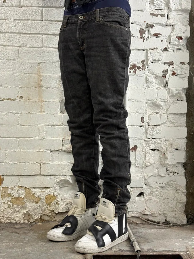 AW2003 Dolce & Gabbana Multi Zips Grey Denim Jeans kOhJSLM 3