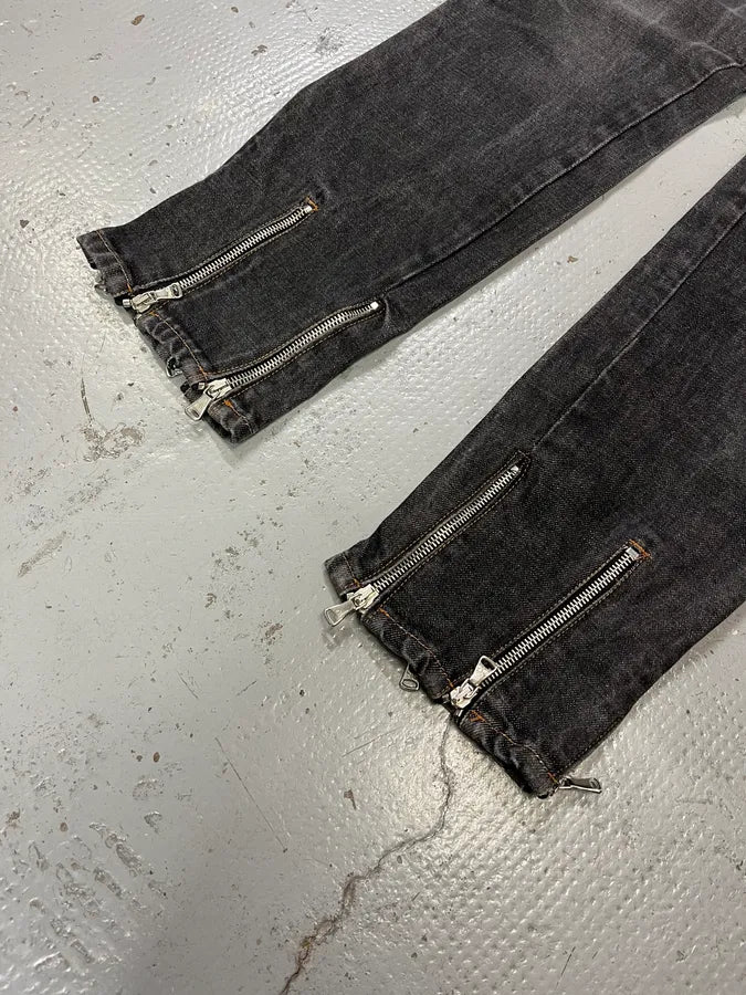 AW2003 Dolce & Gabbana Multi Zips Grey Denim Jeans kOhJSLM 7