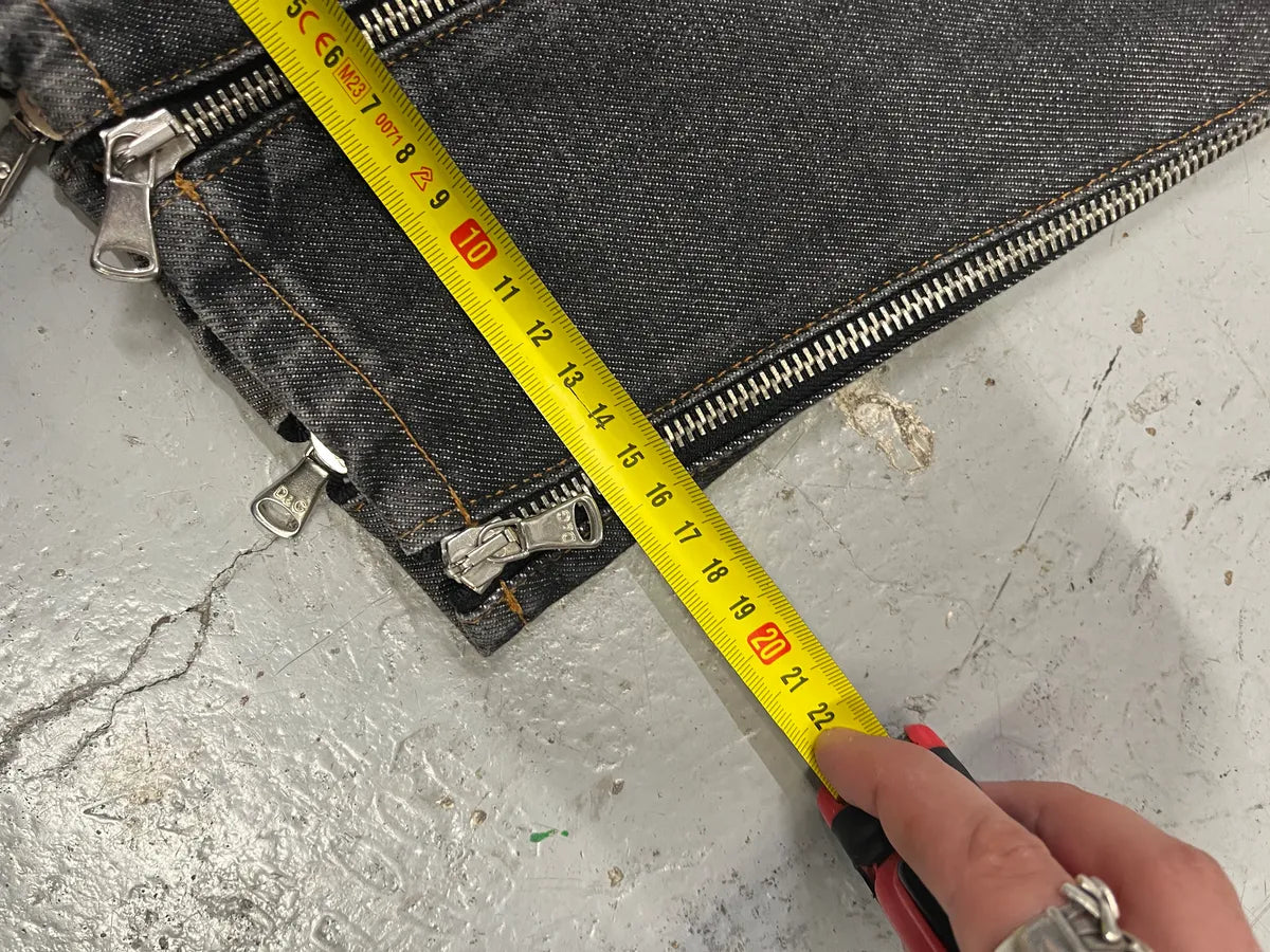 AW2003 Dolce & Gabbana Multi Zips Grey Jeans yJkpXrX 12