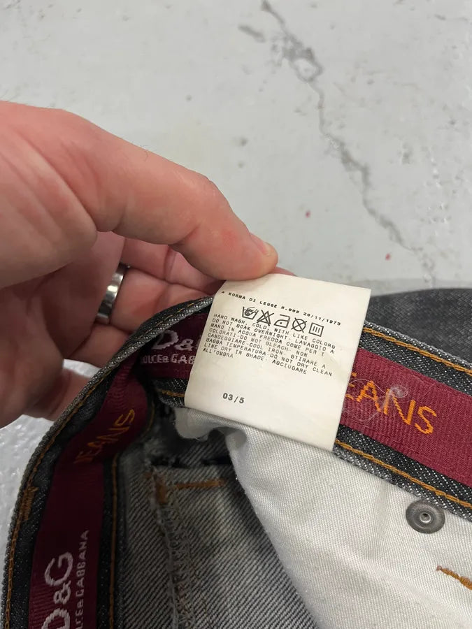 AW2003 Dolce & Gabbana Multi Zips Grey Jeans yJkpXrX 14