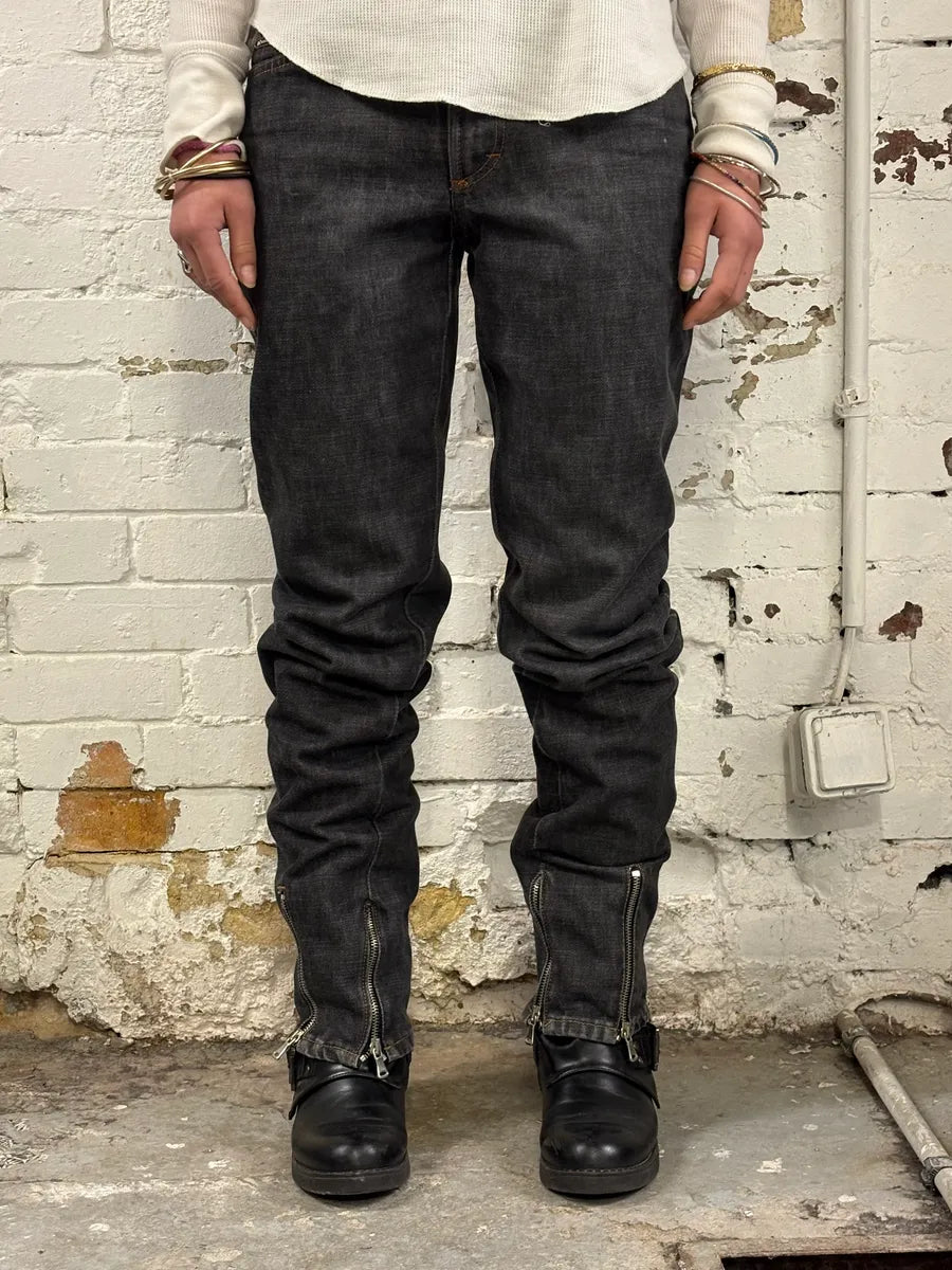 AW2003 Dolce & Gabbana Multi Zips Grey Jeans yJkpXrX 2