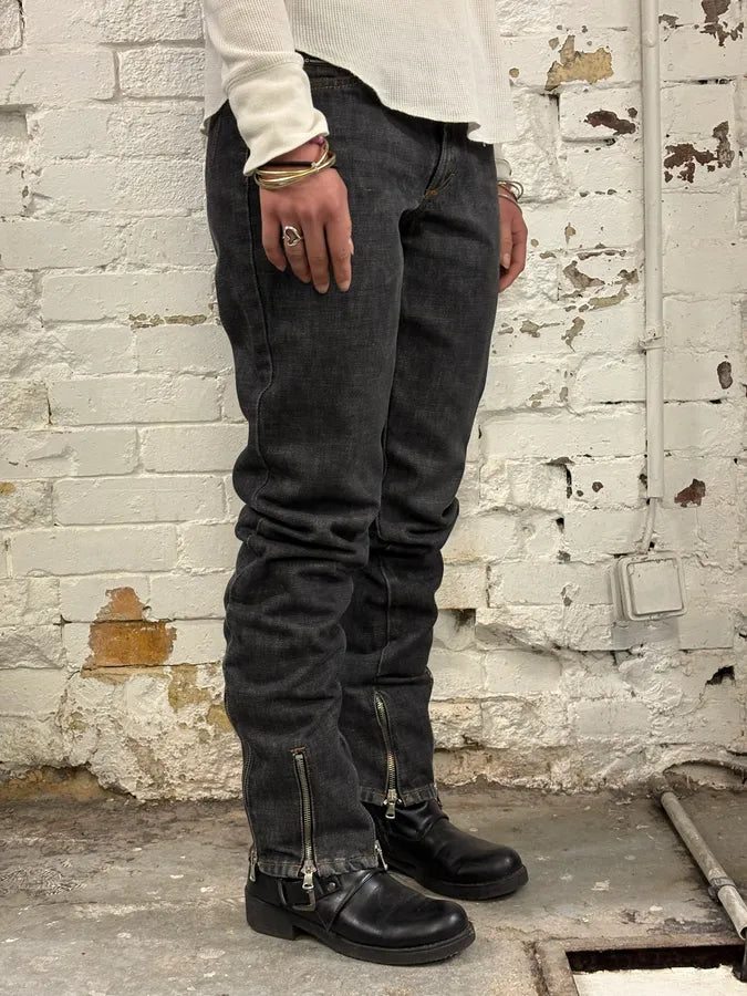 AW2003 Dolce & Gabbana Multi Zips Grey Jeans yJkpXrX 3