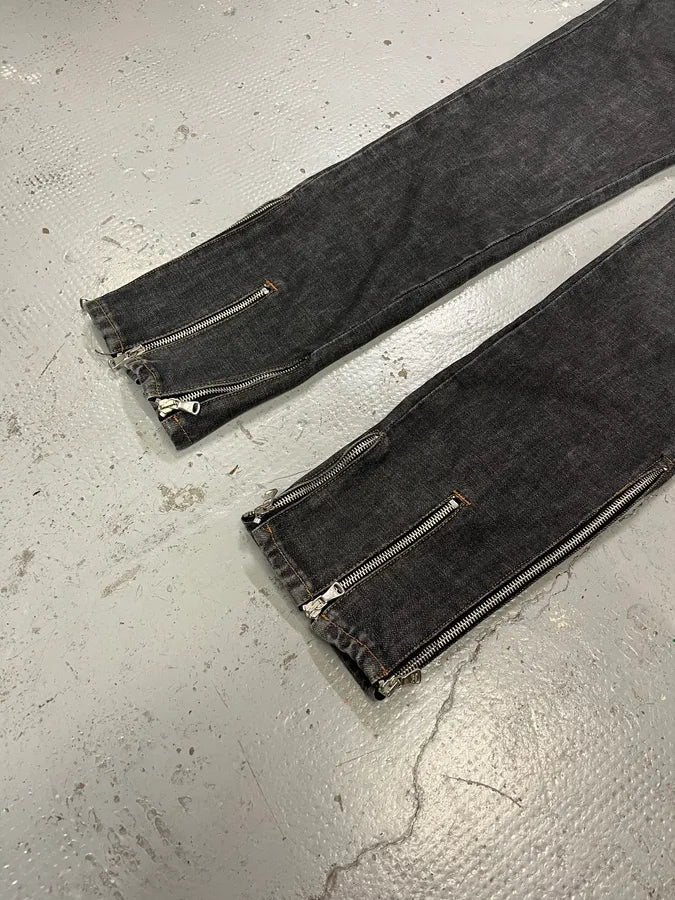 AW2003 Dolce & Gabbana Multi Zips Grey Jeans yJkpXrX 6