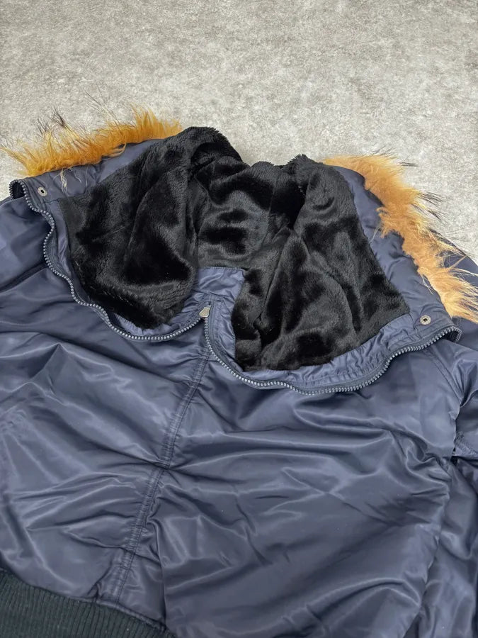 AW2003 Dolce & Gabbana Navy Aviator Bomber Jacket lhKYEbf 8