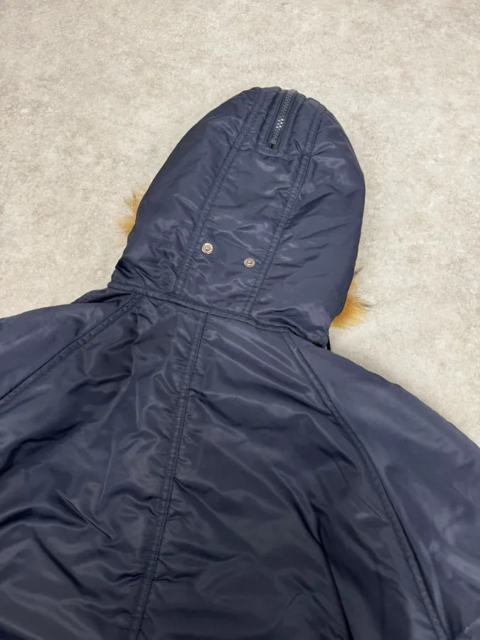 AW2003 Dolce & Gabbana Navy Aviator Bomber Jacket lhKYEbf 5