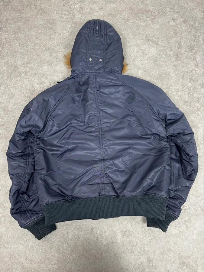 AW2003 Dolce & Gabbana Navy Aviator Bomber Jacket lhKYEbf 3