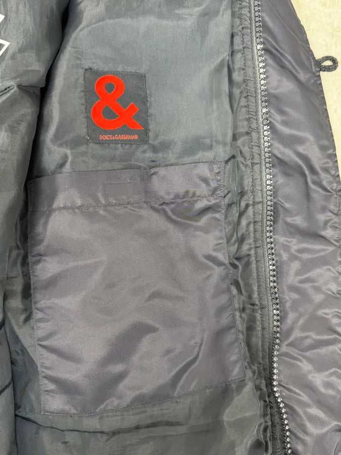 AW2003 Dolce & Gabbana Navy Aviator Bomber Jacket lhKYEbf 12