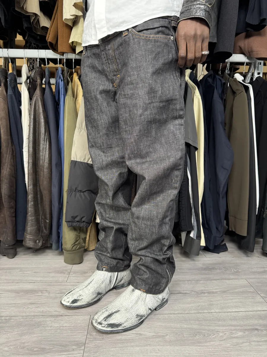 AW2003 Dolce & Gabbana Navy Brut Multi Zips Denim Jeans SIzgpTQ 0