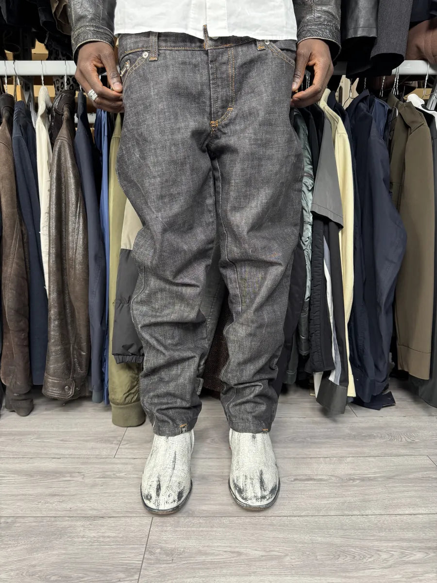 AW2003 Dolce & Gabbana Navy Brut Multi Zips Denim Jeans SIzgpTQ 1