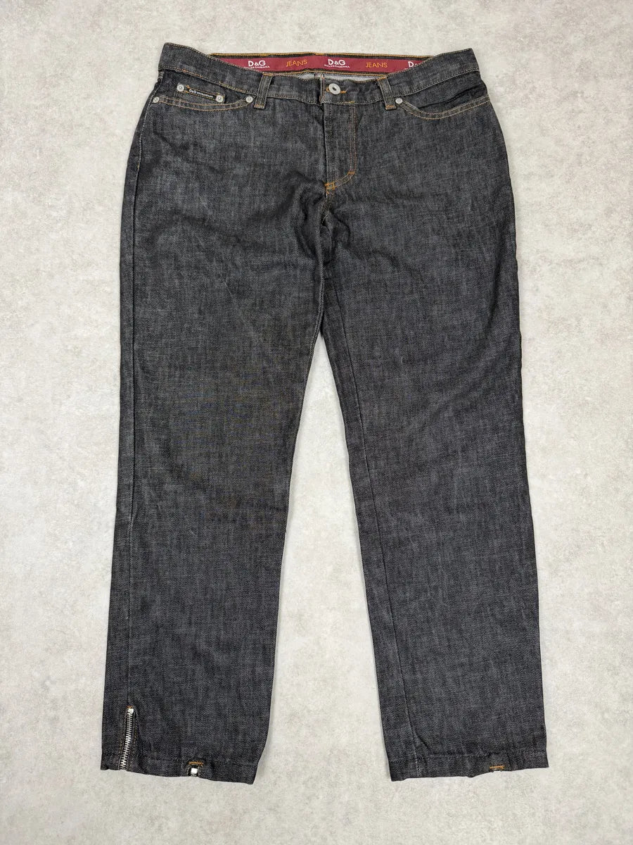 AW2003 Dolce & Gabbana Navy Brut Multi Zips Denim Jeans SIzgpTQ 3