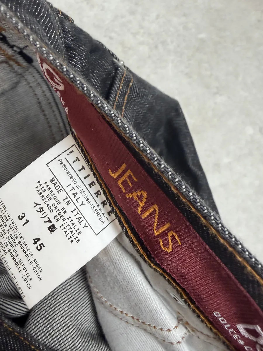 AW2003 Dolce & Gabbana Navy Brut Multi Zips Denim Jeans SIzgpTQ 6