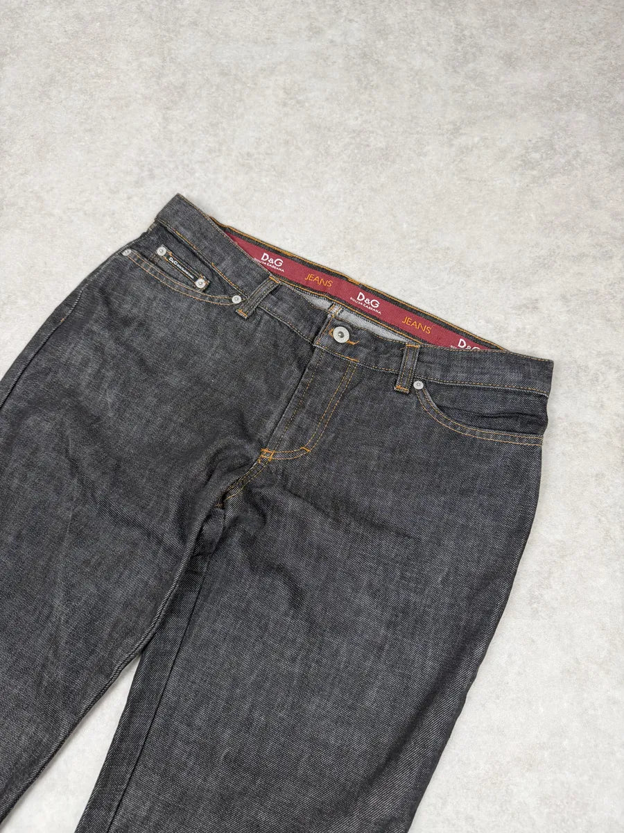 AW2003 Dolce & Gabbana Navy Brut Multi Zips Denim Jeans SIzgpTQ 8