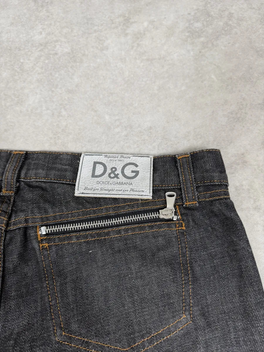 AW2003 Dolce & Gabbana Navy Brut Multi Zips Denim Jeans SIzgpTQ 9