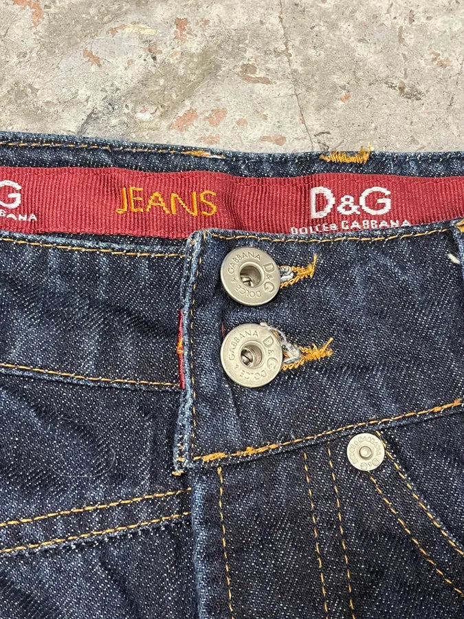 AW2003 Dolce & Gabbana Navy Denim Buttoned Jeans NhBQQiz 5