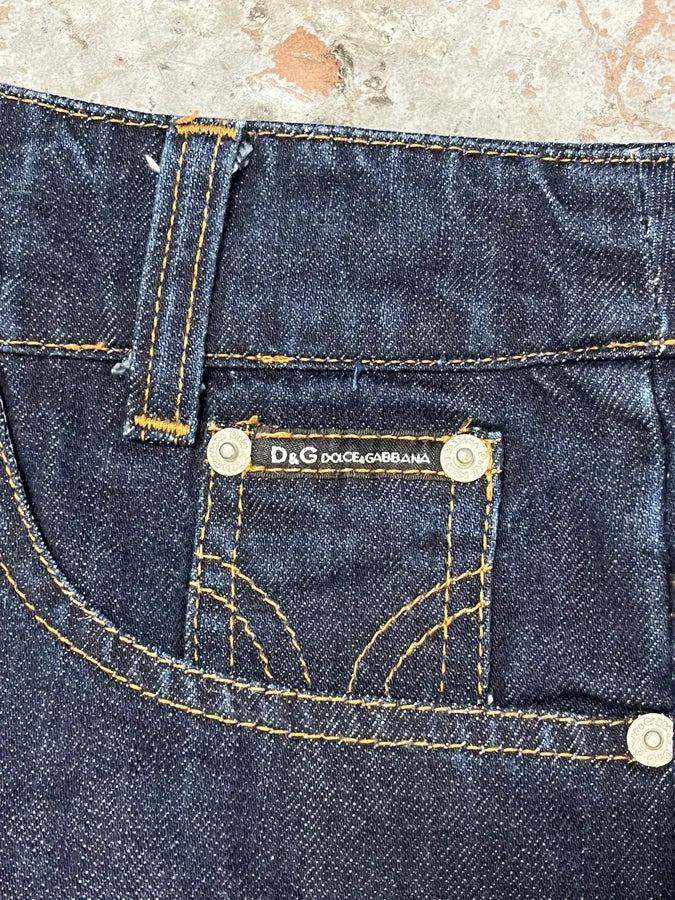 AW2003 Dolce & Gabbana Navy Denim Buttoned Jeans NhBQQiz 6