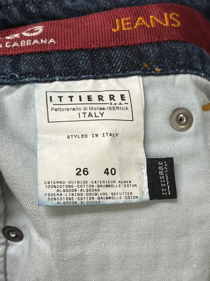 AW2003 Dolce & Gabbana Navy Denim Buttoned Jeans NhBQQiz 7