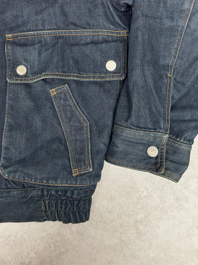 AW2003 Dolce & Gabbana Navy Denim Fur Hood Jacket TsoGYFK 11