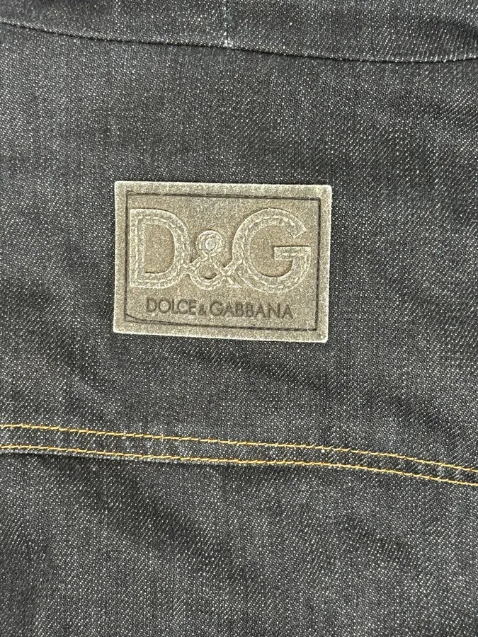 AW2003 Dolce & Gabbana Navy Denim Fur Hood Jacket TsoGYFK 12