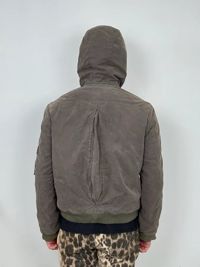 AW2003 Dolce & Gabbana Olive Green Arm Zips Bomber Jacket GzhplXB 3