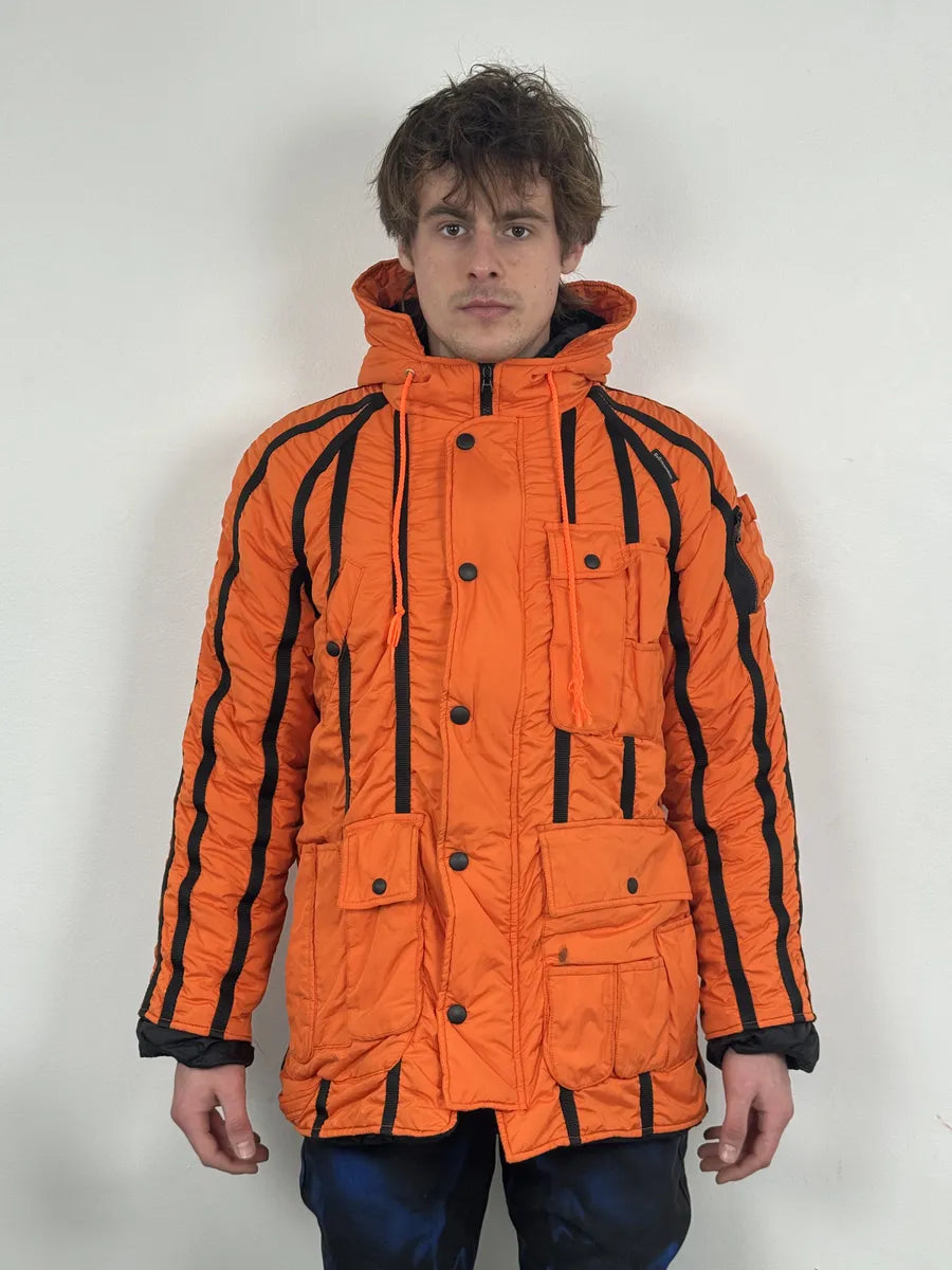 AW2003 Dolce & Gabbana Orange & Black Lined Ultra Hooded  fDryXmA 2