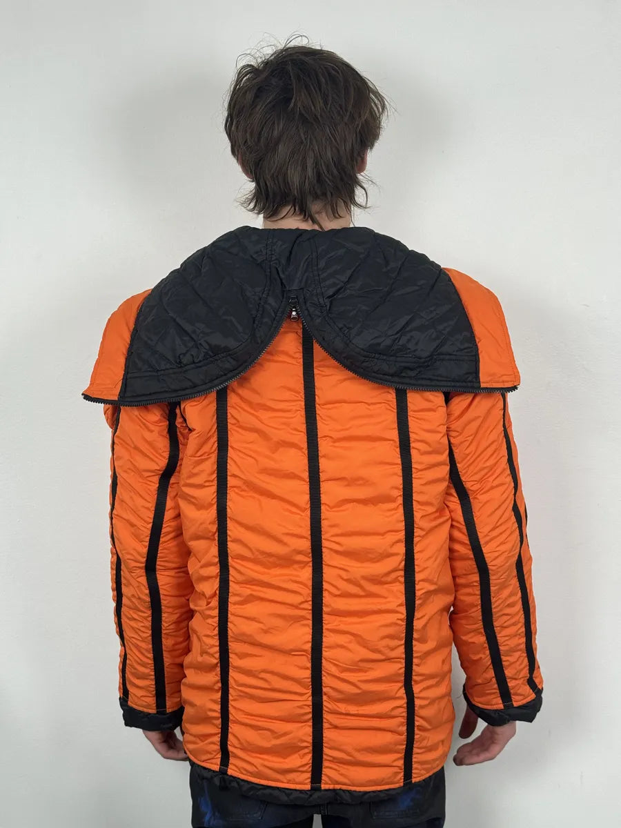 AW2003 Dolce & Gabbana Orange & Black Lined Ultra Hooded  fDryXmA 5
