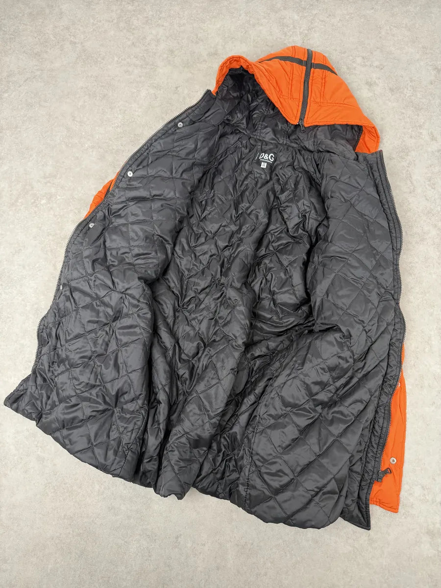 AW2003 Dolce & Gabbana Orange & Black Lined Ultra Hooded  fDryXmA 9