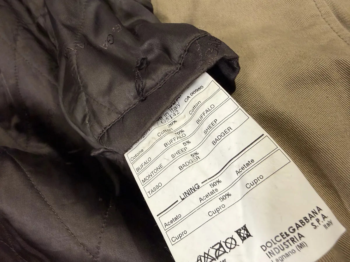 AW2003 Dolce & Gabbana Parachute Buffalo Shearling Brown Leather Fur Hooded Jacket lqcADqD 8